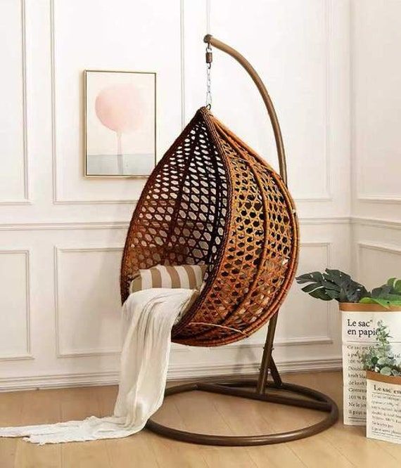 egg wicker swing