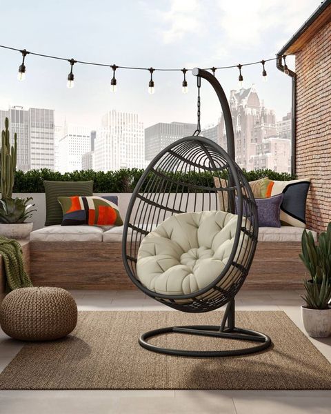 11 Of The Best Hanging Egg Chairs To, Living Room Swing Chair With Stand