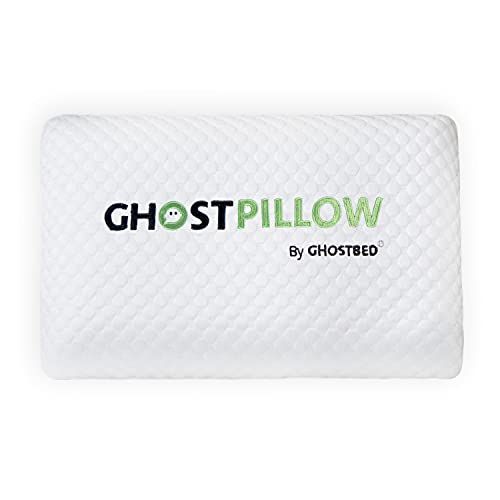 GhostBed Medium Firm Memory Foam Pillow - Patented Ventilated Cooling Gel Memory Foam Pillow with Washable Cover - Standard Size Pillow for Stomach