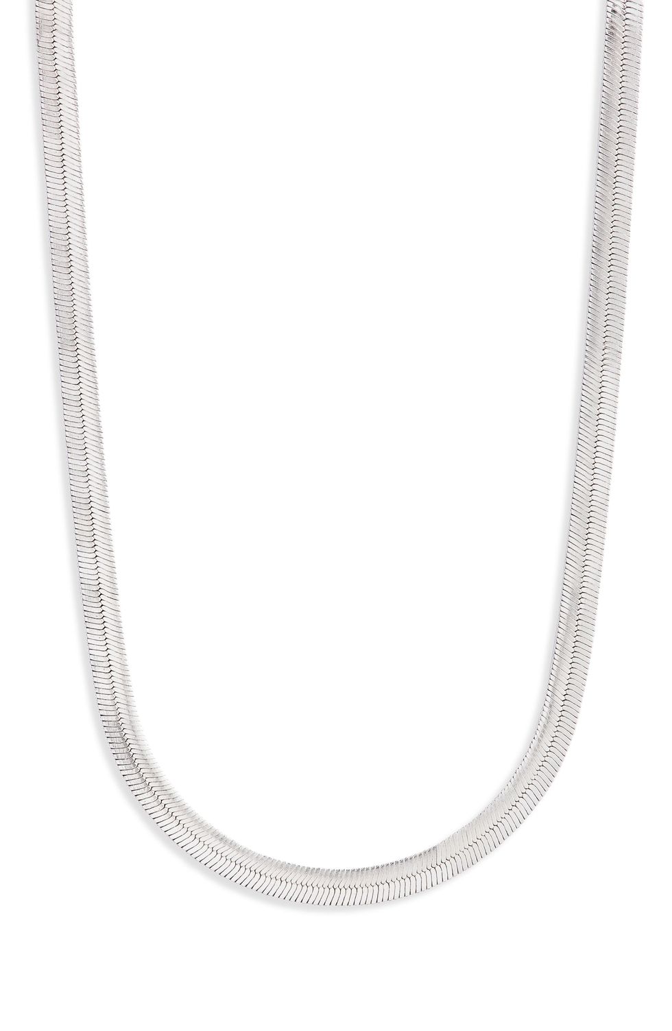 Aline Herringbone Necklace in Silver