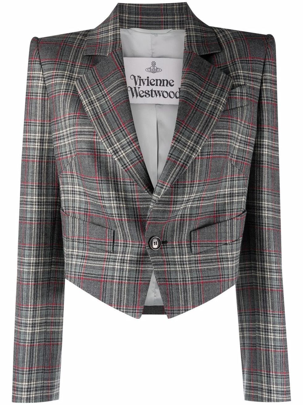 2022西裝外套推薦：Vivienne Westwood格紋短版西裝外套