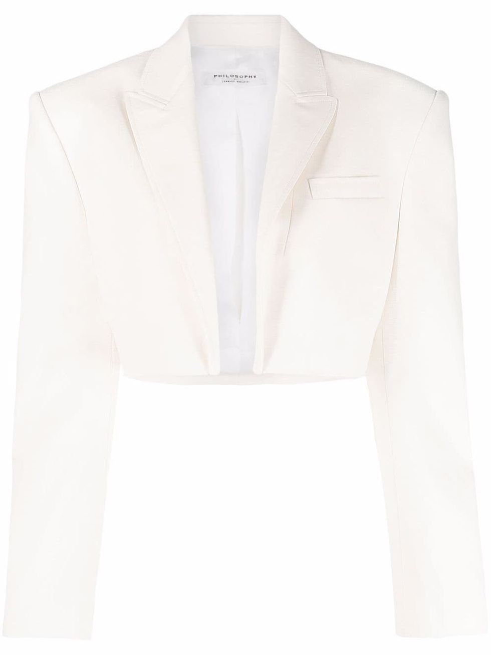 2022西裝外套推薦：Philosophy Di Lorenzo Serafini白色短版西裝外套