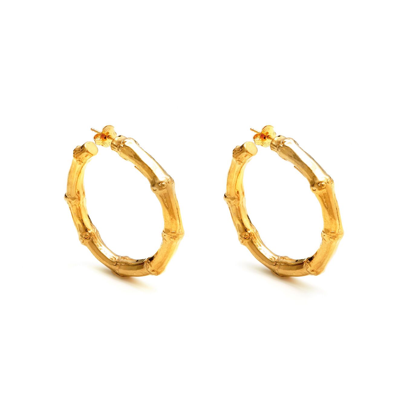 Mini bamboo hot sale hoop earrings