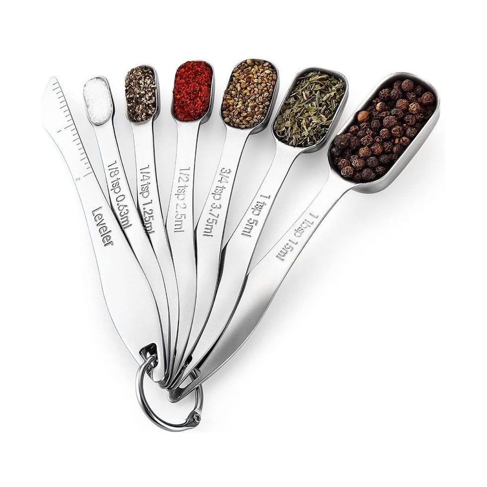 Spring Chef Set of 6 Measuring Spoons and Bonus Leveler