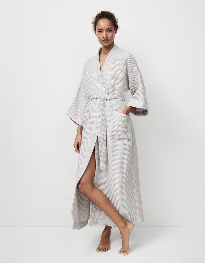 Ladies Beige Husky Hood Fluffy Dressing Gown | Designer Desirables