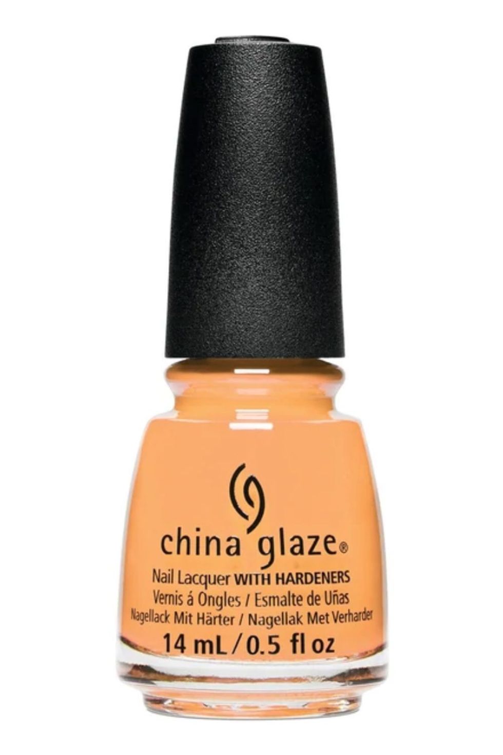 China Glaze Nail Lacquer with Hardeners in Tangerine Heat
