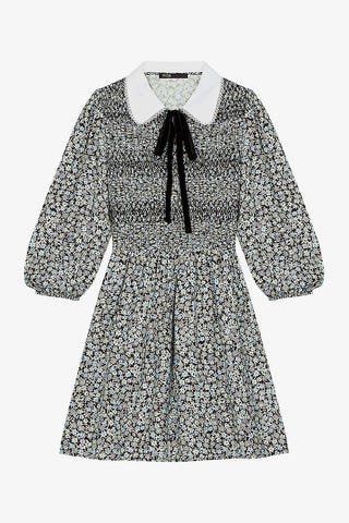 MAJE Relvina collared floral-print woven mini dress