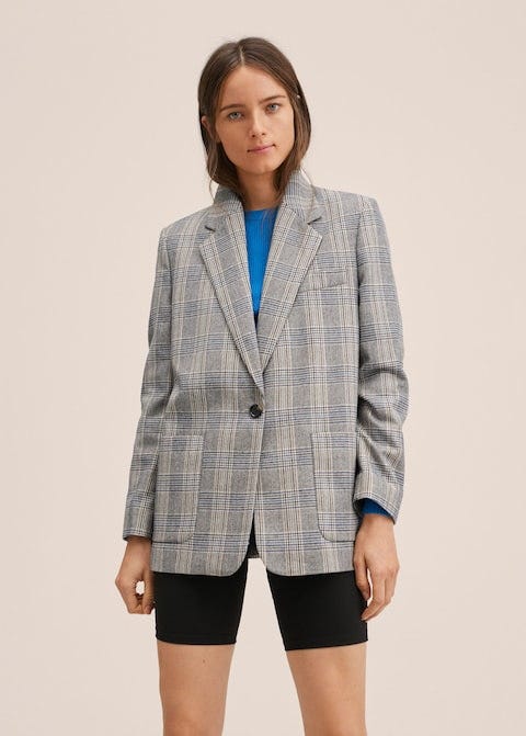 Check wool blazer