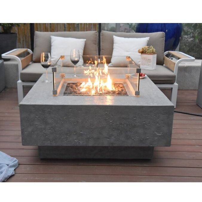 Manhattan Concrete Fire Pit Table