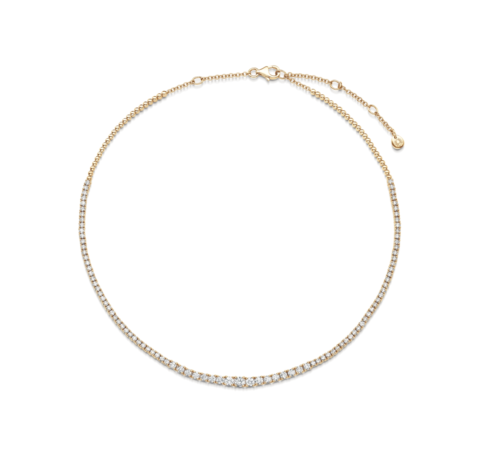 Isadora necklace with diamonds in a gold setting