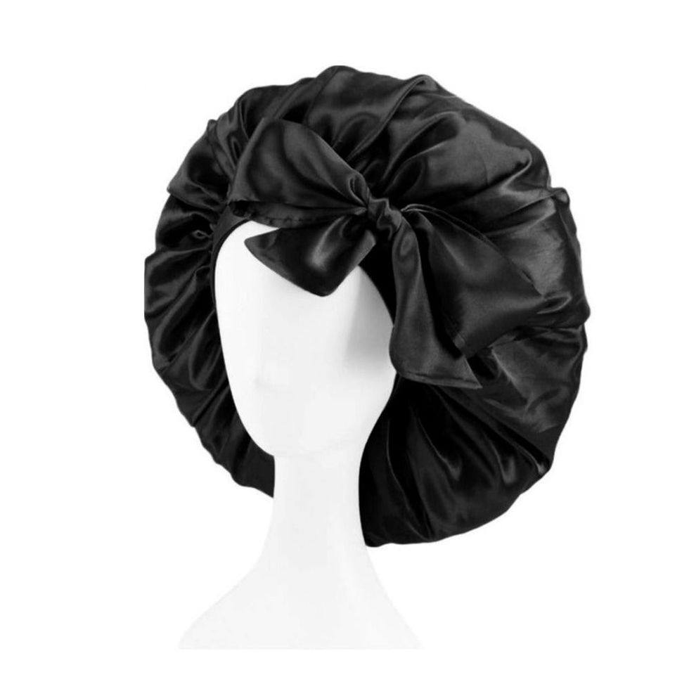 Satin Bonnet With Stretch Ties Works for ALL Hair Types 