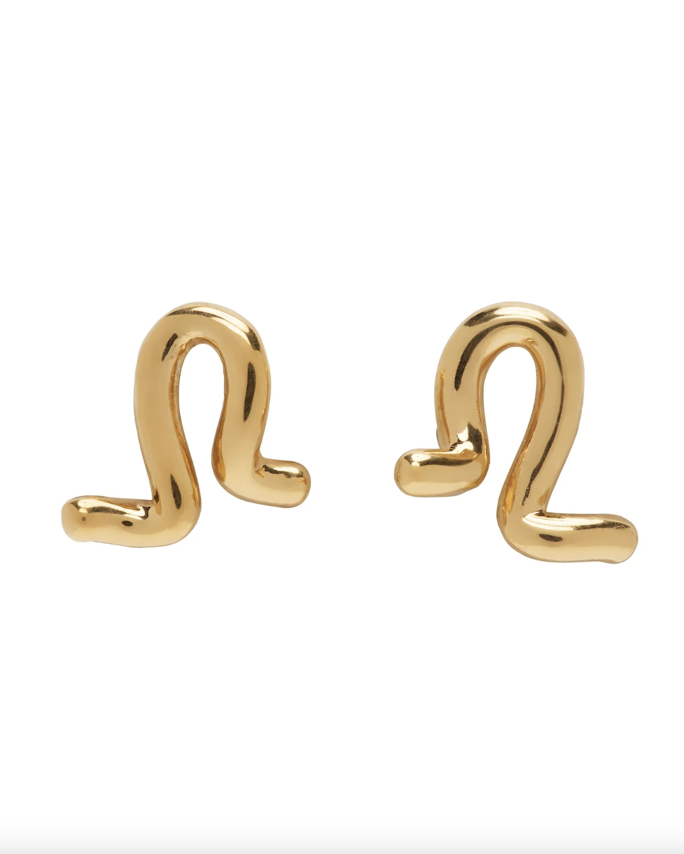Gold Small Twist Stud Earrings