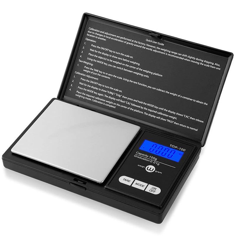 Link Digital Pocket Precise Scale 100g x 0.01g Kitchen, Food, Herbs, Powder, Medicine & More Backlit LCD, Tare Function Batteries Included
