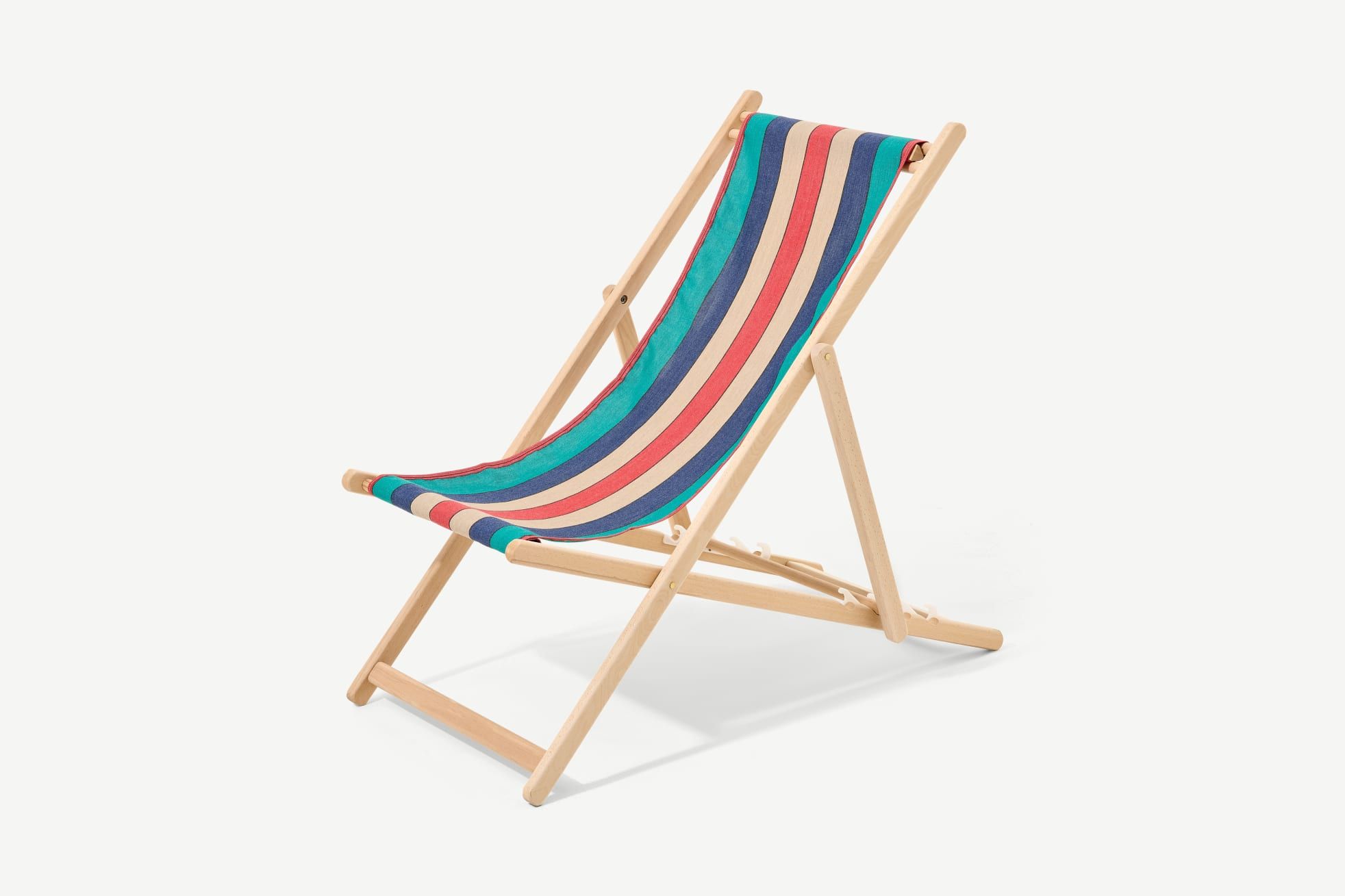 Pack of 4 Harbour Housewares Traditional Adjustable Wooden Beach Folding Garden Deck Chair Red