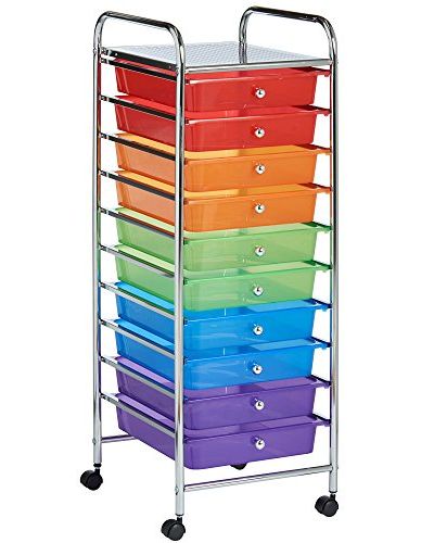 VonHaus 10 Drawer Rainbow Storage Trolley 