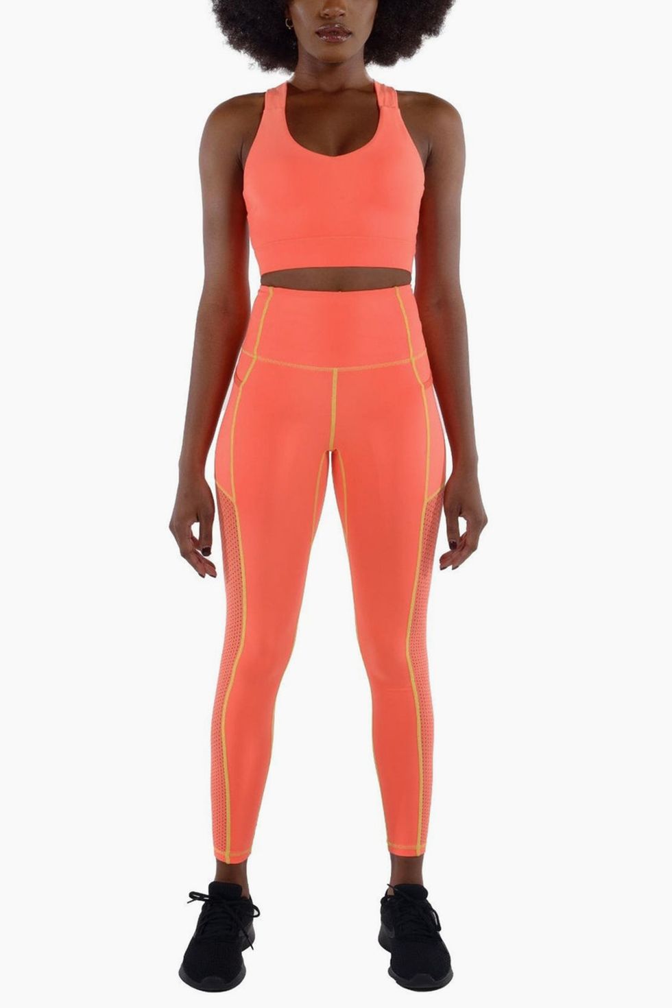 Aerie Rust Orange Laser Cut Pocket Leggings Yoga Pants Size Large 