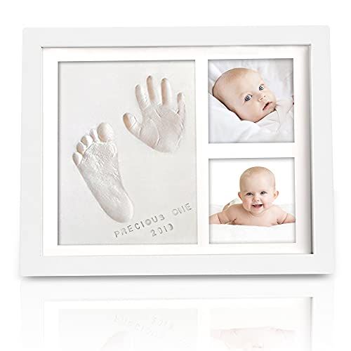 Little Hippo Baby Handprint Kit Non-Toxic clay Farmhouse Style Baby Picture  Frame, Baby Footprint Kit, Baby Shower gifts for girl or Boy, N