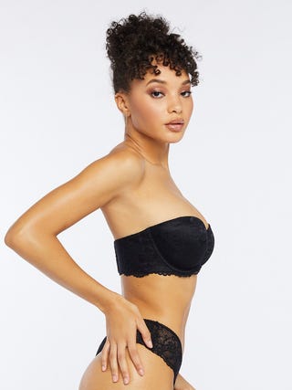 Floral Lace Strapless Bra