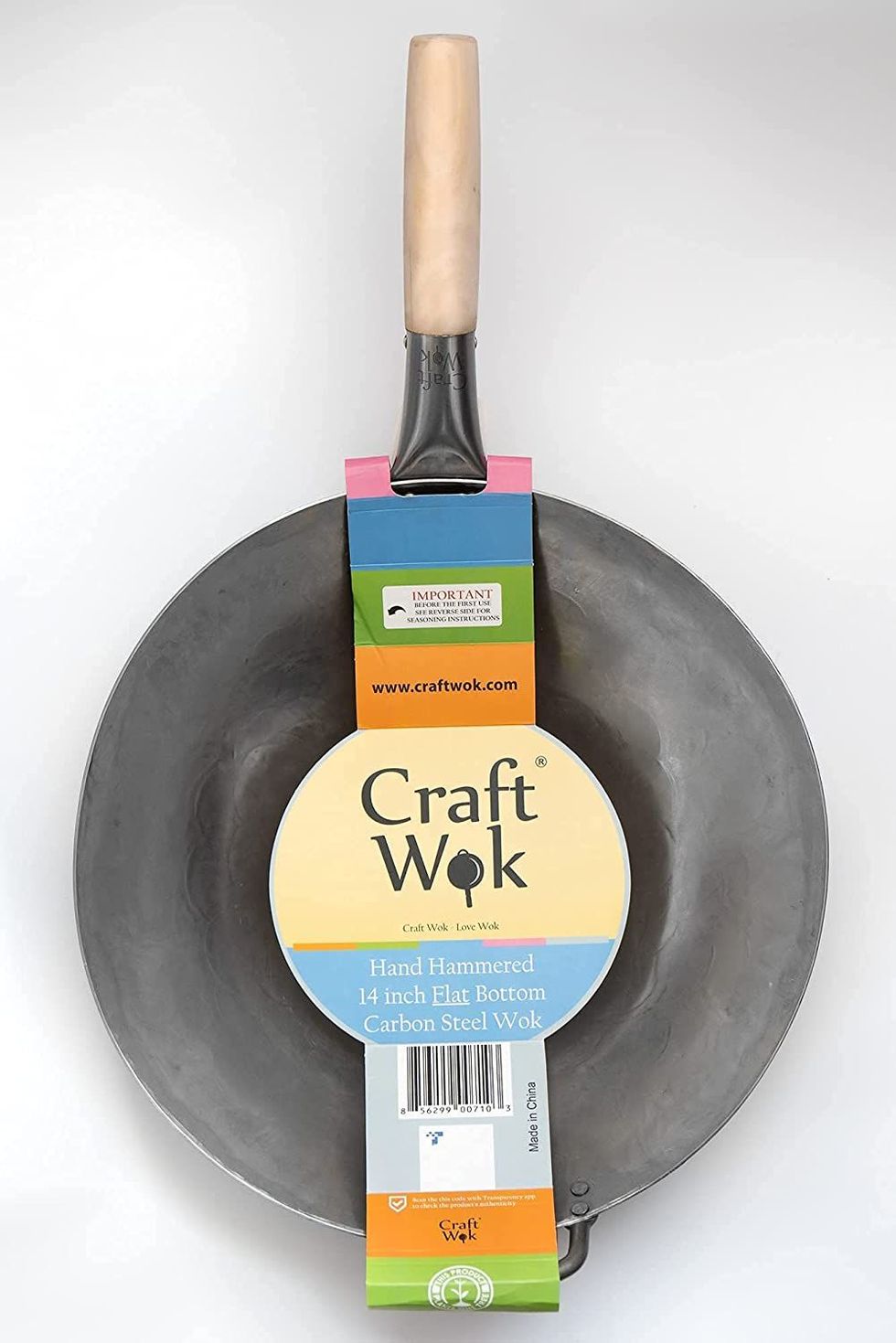 Craft Wok 14-inch Flat Bottom Carbon Steel Wok