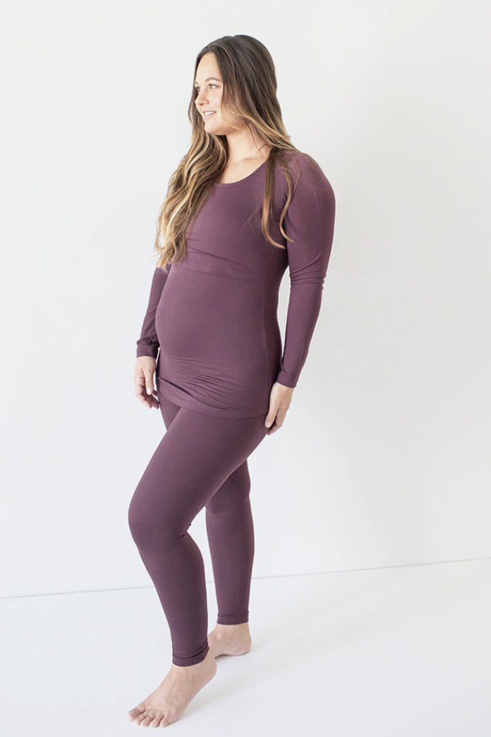 ASOS DESIGN Maternity nursing tee & legging in lilac
