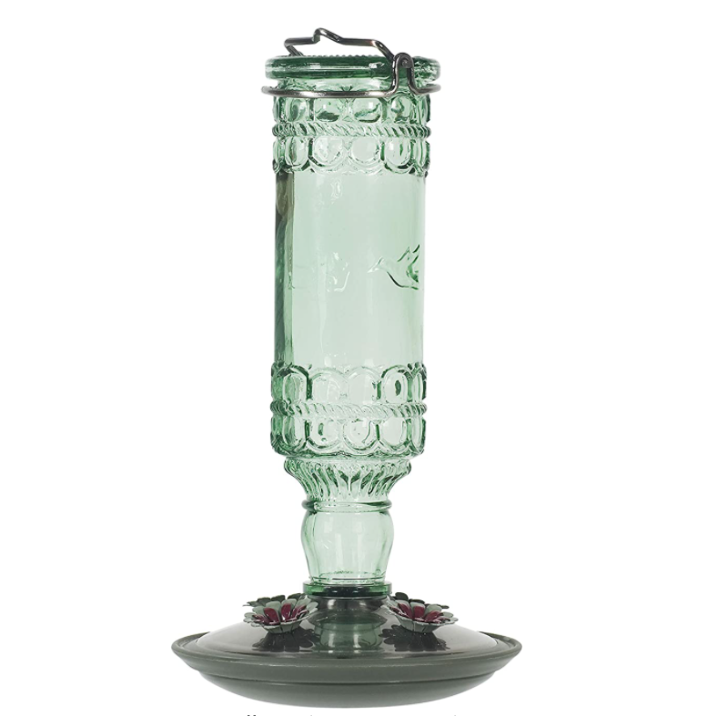 Perky-Pet Antique Bottle Glass Hummingbird Feeder