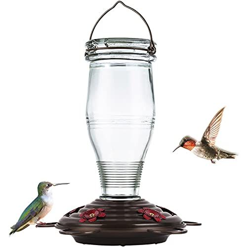 Vintage Glass Hummingbird Feeder