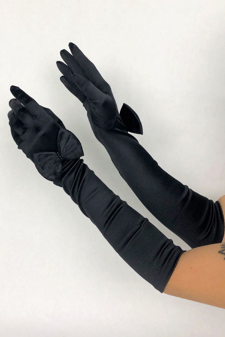 Vintage 1970s Satin Gloves