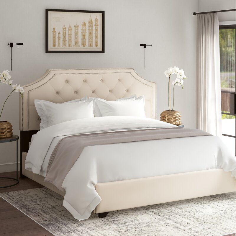 Tufted upholstered deals bed with storage