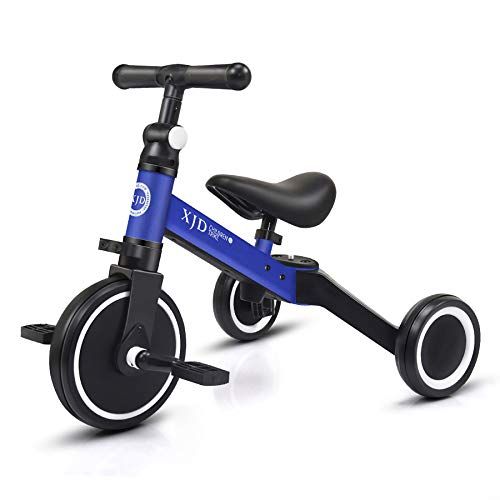 5-in-1 Foldable Toddler Tricycle with Parent Handle Bicycle for 1 to 6 Years Old Children Tricycle for Outdoor Walking Blue 