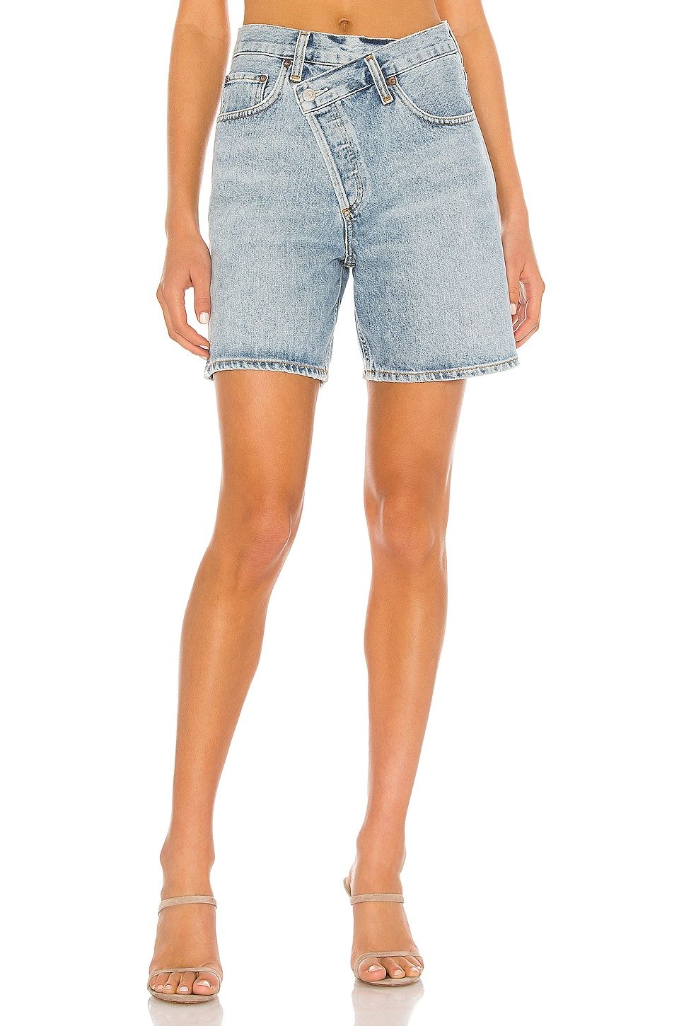 CHICZONE Women's Denim Shorts Mid Rise Ripped Jean Shorts Stretchy Folded Hem Hot Short Jeans 