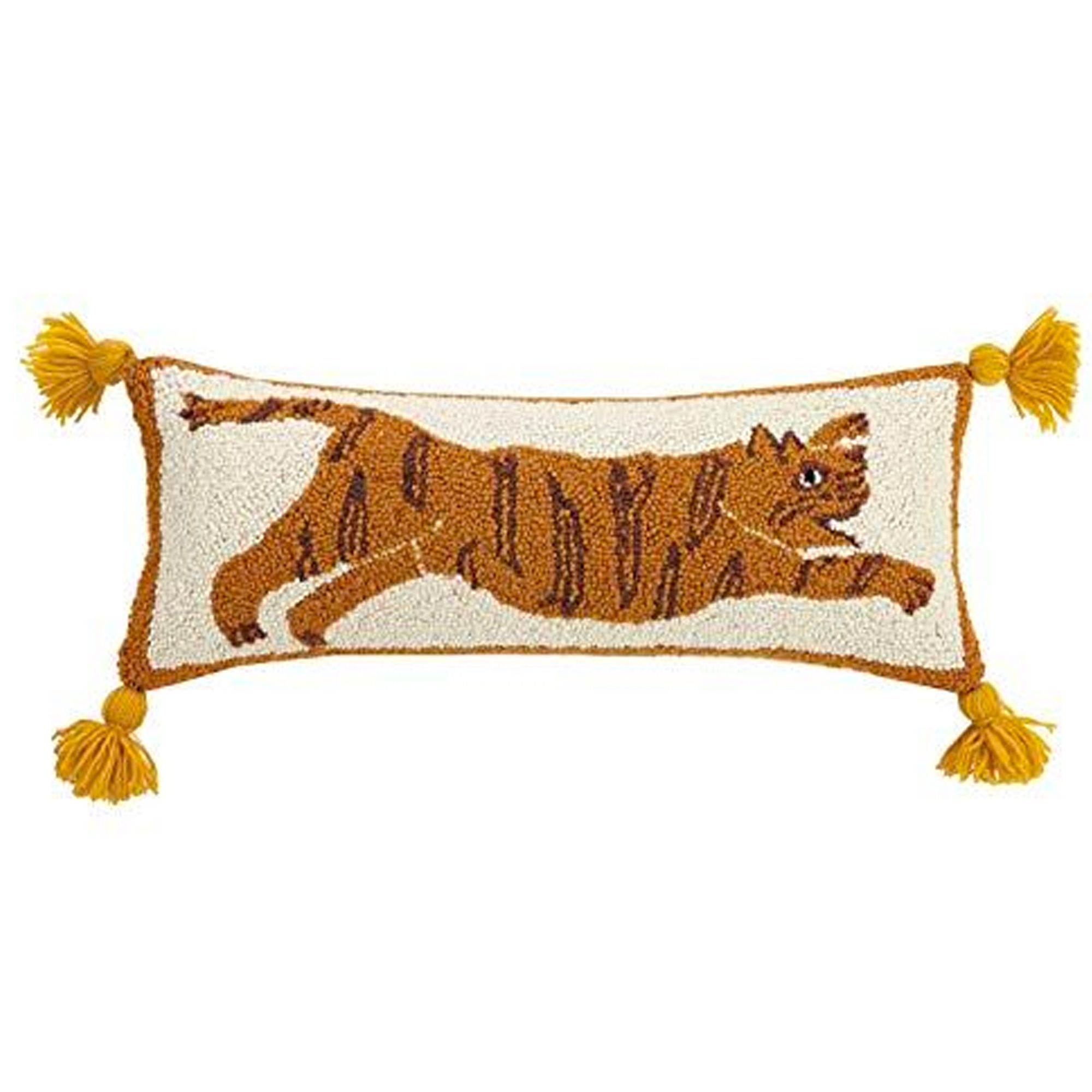 Tiger Pom Pom Hook Pillow