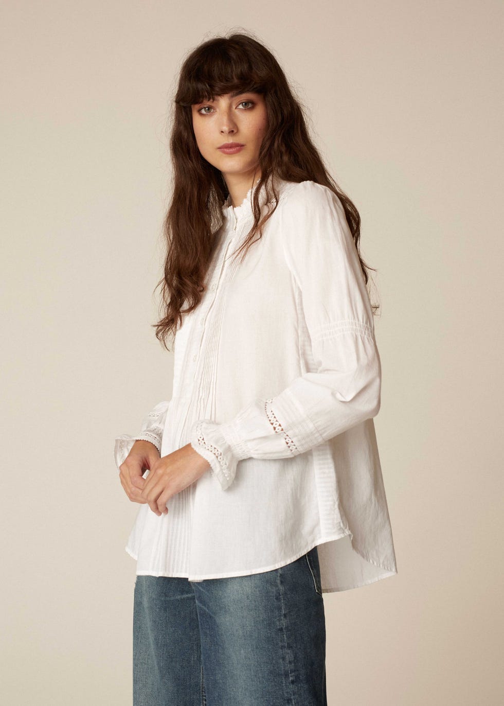 Cotton Mix Stripe Layering Blouse