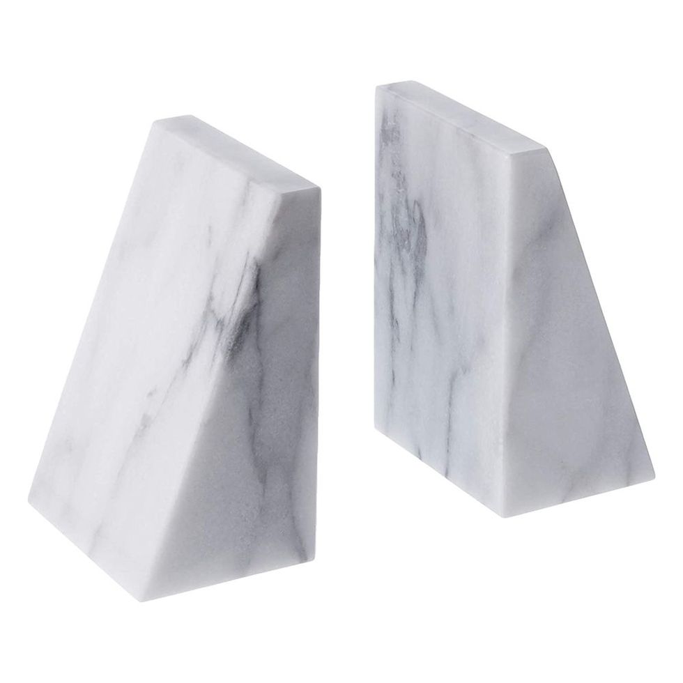 Natural Polished Black Marble Bookends