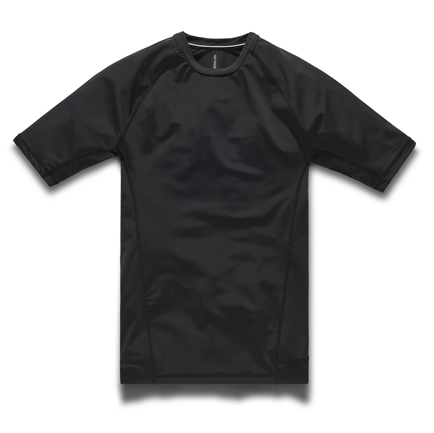 Black Compression shirt for men, short sleeves, spider chest gym t-shirt