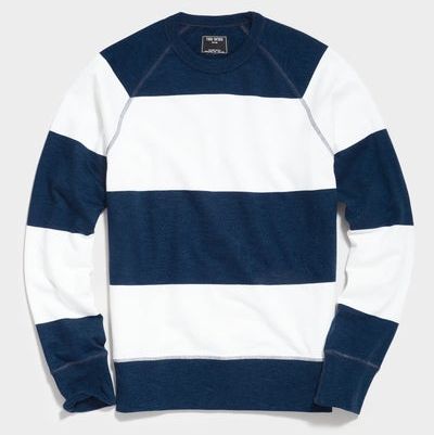 Bold Stripe Sweatshirt In Navy Batik