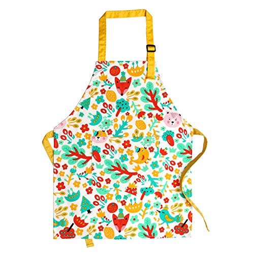 Jennice House Kids' Cotton Apron With Adjustable Neck Strap 