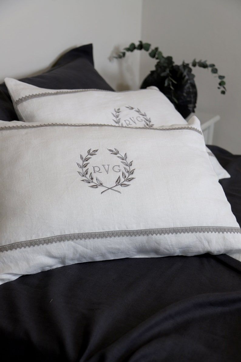 Monogrammed Linen Pillowcases