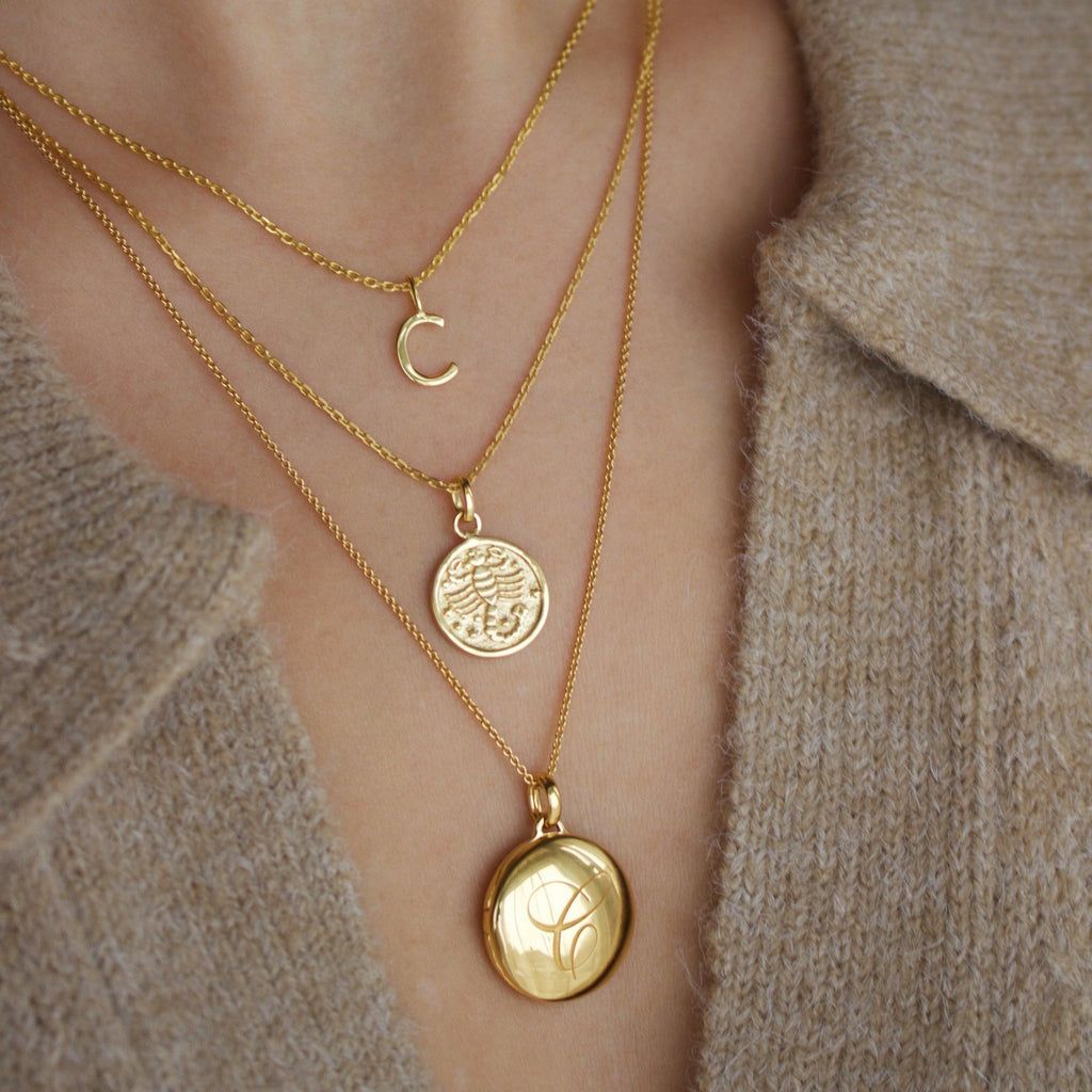 Engraved Initial Heart Photo Locket Necklace | Caitlyn Minimalist