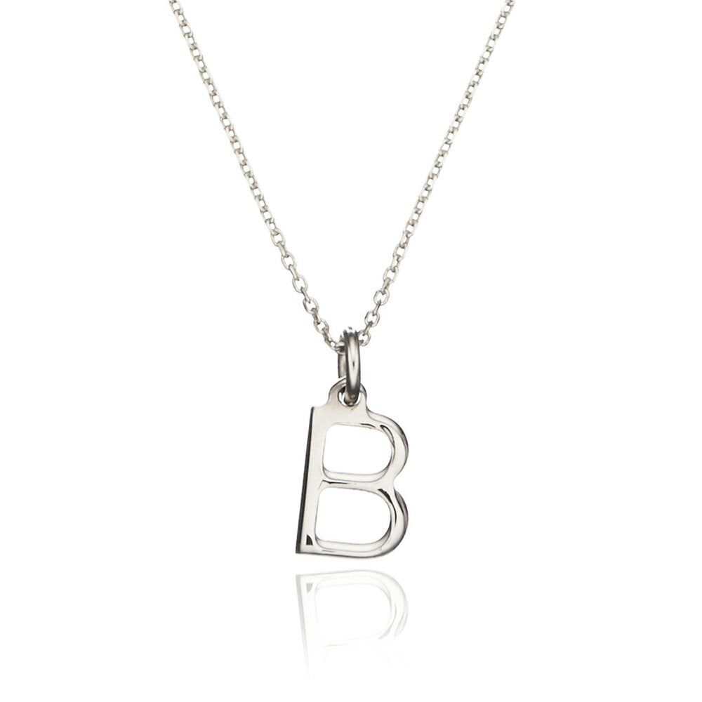 Initial necklace clearance silver cheap