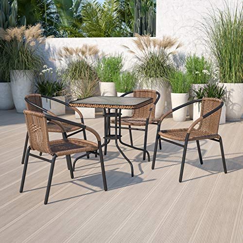 Flash Furniture Rattan 4-Person Outdoor Dining Set