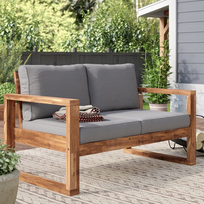 Wood on sale patio couch