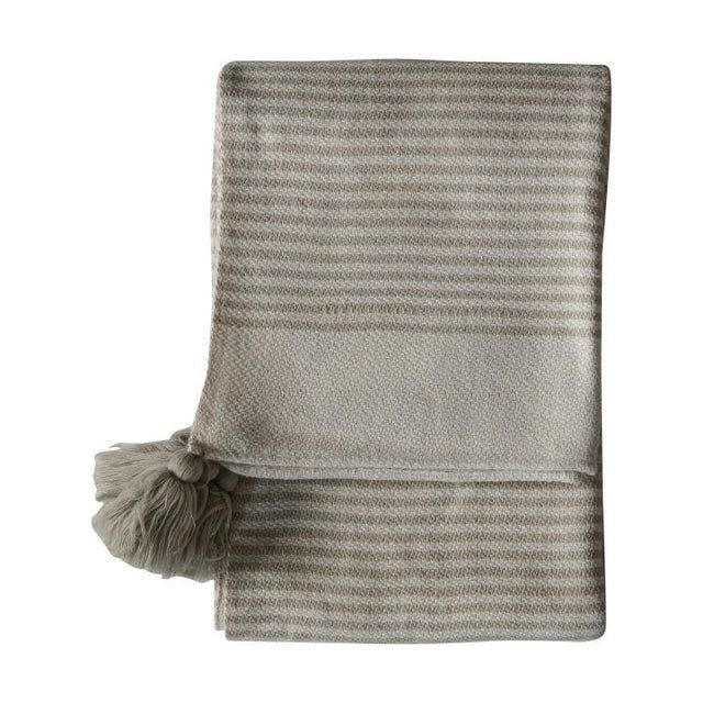 Halle Striped Tassel Throw in Cream