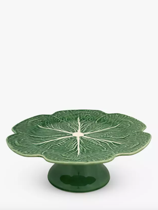Bordallo Pinheiro Cabbage Cake Stand, 33.5cm, Green