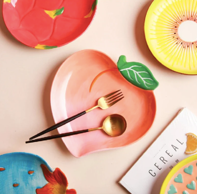 Peach Ceramic Plate