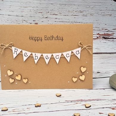 Personalized Birthday Bunting Card