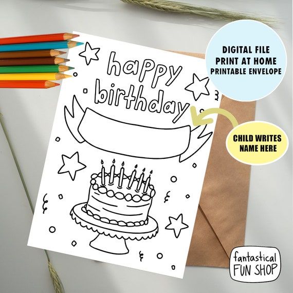 Happy Birthday Card with a Girl  Free Printable Papercraft Templates