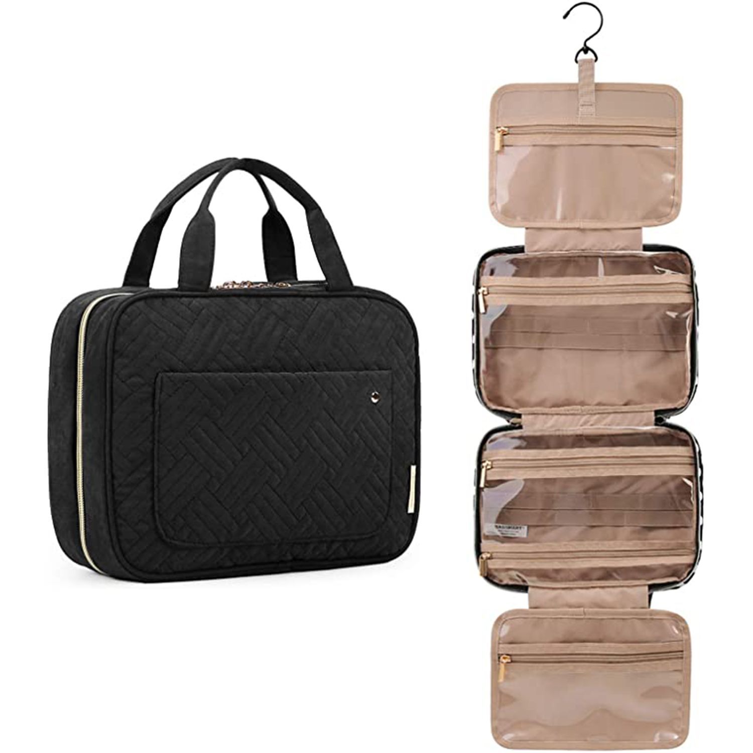 Bats Pattern Multifunction Portable Pouch Trapezoidal Storage Travel Bag