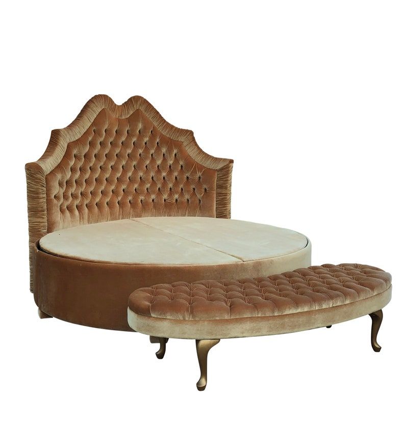 Vintage round online bed