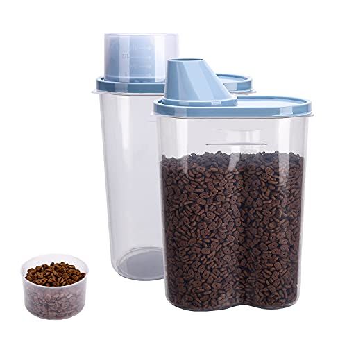 Dog Food Container With Attached Measuring Cup (Set of 2)