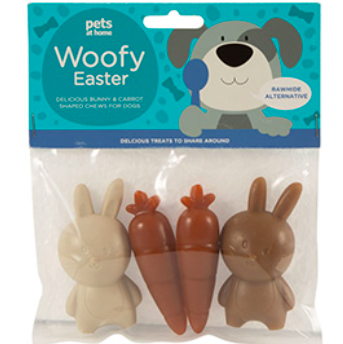 Woofy Easter Delicious Bunny and Carrot Shaped Dog Chews 